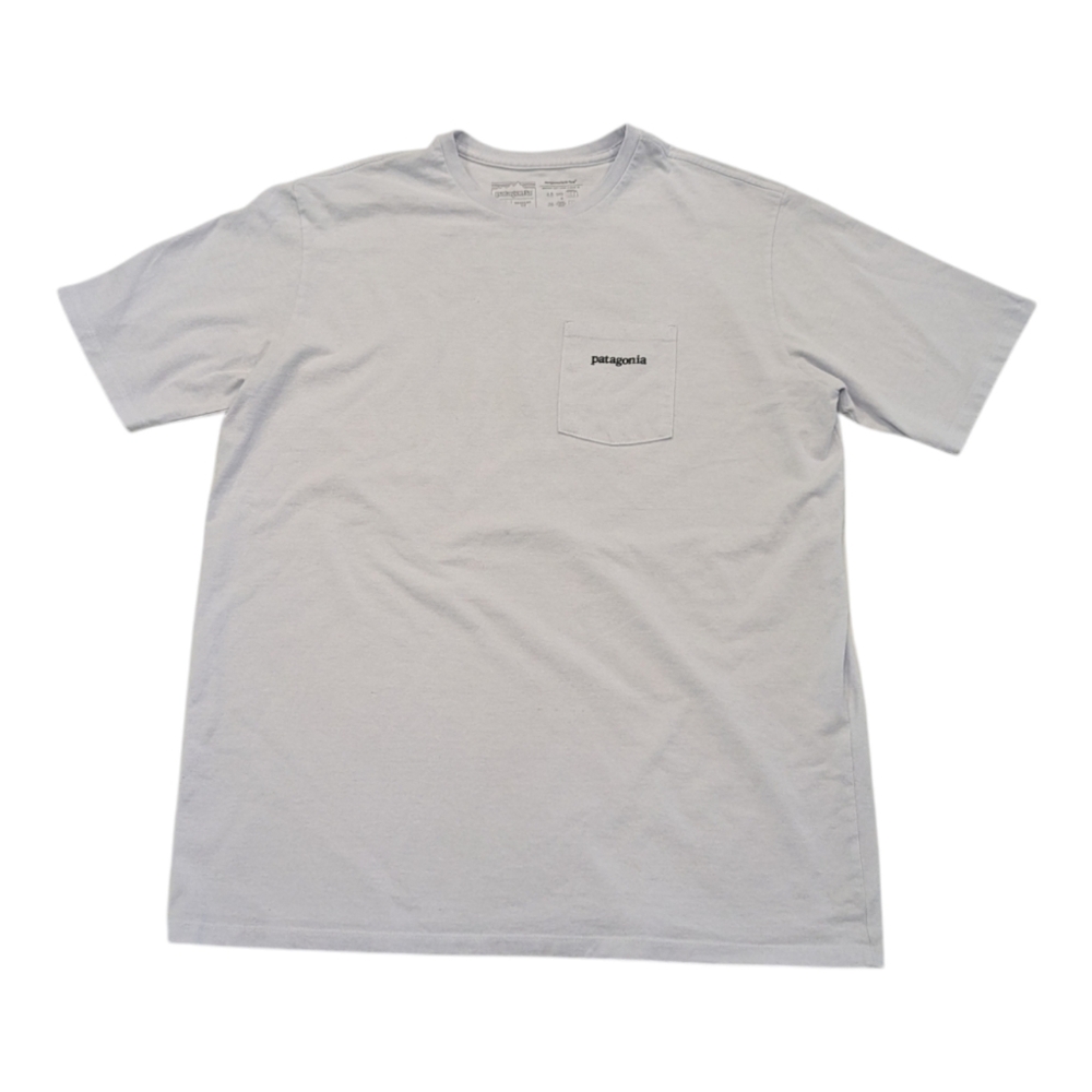 Patagonia Responsibili-tee Light Blue Pocket Shirt Medium
